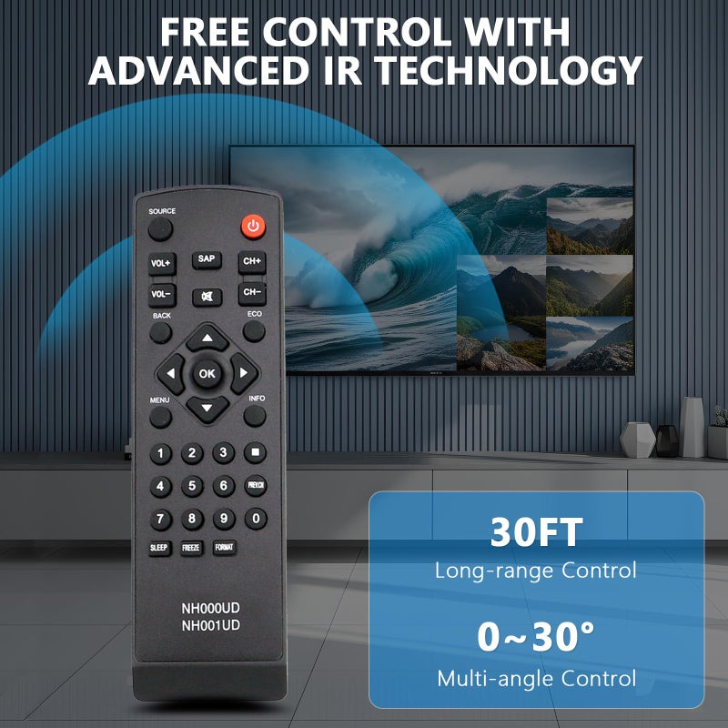 Beyution New NH000UD NH001UD Remote Control Replacement fit for Sylvania Emerson TV LC260EM2 LC320EM2 RLC320EM1 LC220EM1 RLC220EM1 LC401EM3F LC320EM3F RLC370EM2 LC370EM2 RLC320EM2F RLC320EM2 LC401EM2F LC401EM2 - Image 3
